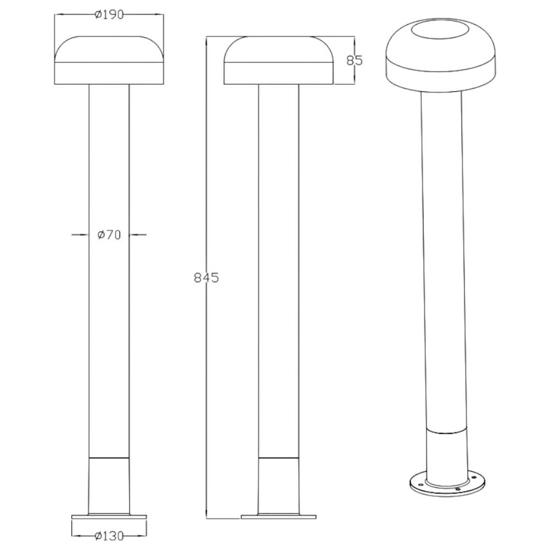 Lampione per esterno ip54 h84 cm effetto legno