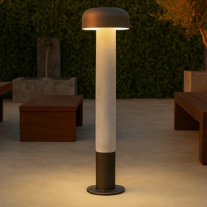 Lampione da giardino ip54 h54 cm grigio cemento