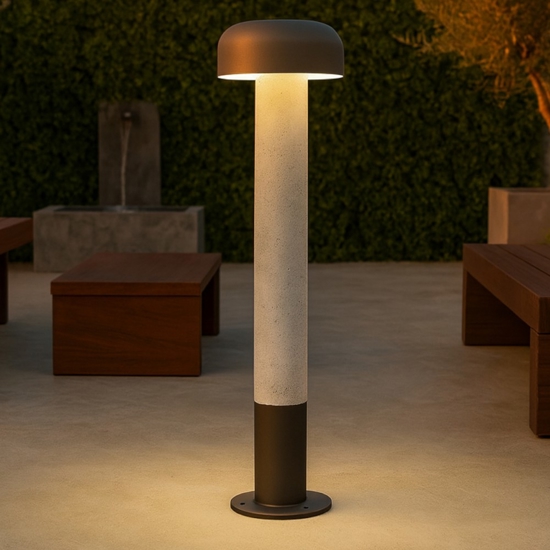 Lampione da giardino ip54 h54 cm grigio cemento