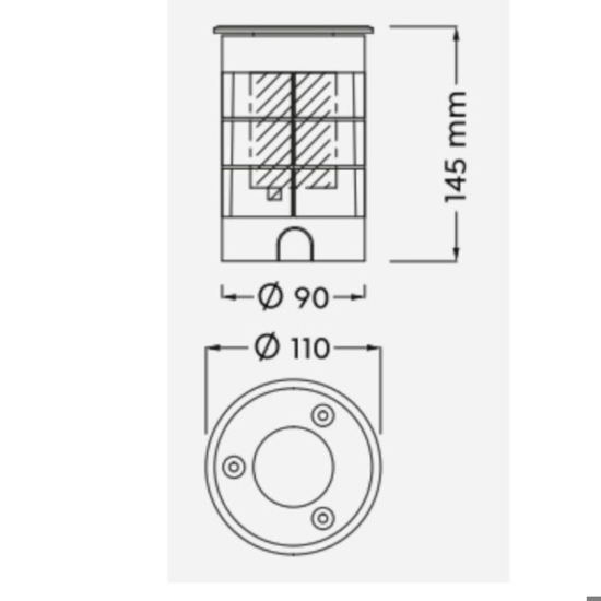 Faretto per esterno da incasso a pavimento led 3,5w 3000k
