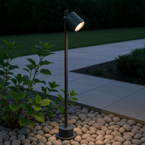 Lampione grigio da giardino orientabile led 13w 3000k
