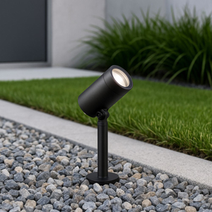 Faretto nero da giardino con picchetto 5w 4000k ip65
