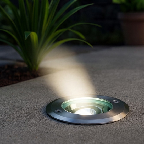 Faretto per giardino rotondo a incasso calpestabile led 6w 4000k orientabile