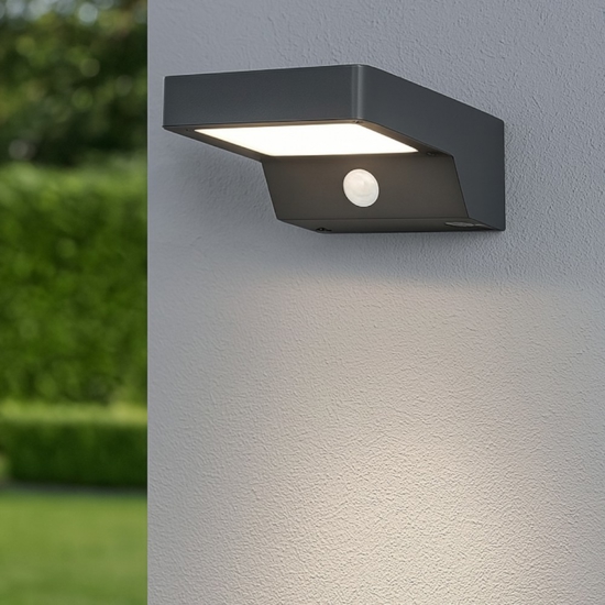Applique a luce solare da esterno con sensore movimento 5w 3000k