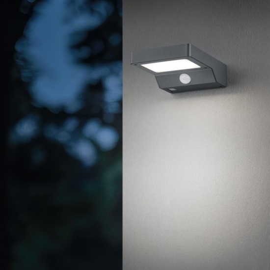 Applique a luce solare da esterno con sensore movimento 5w 3000k