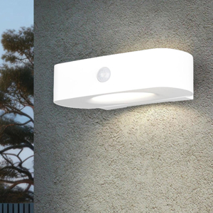 Applique bianco da esterno ibrido luce solare led con sensore di movimento crepuscolare