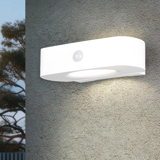 Applique bianco da esterno ibrido luce solare led con sensore di movimento crepuscolare