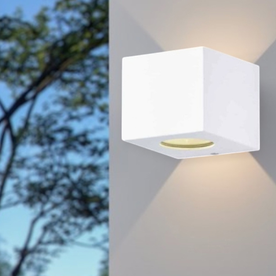 Applique per esterno cubo bianco led 4w 3000k