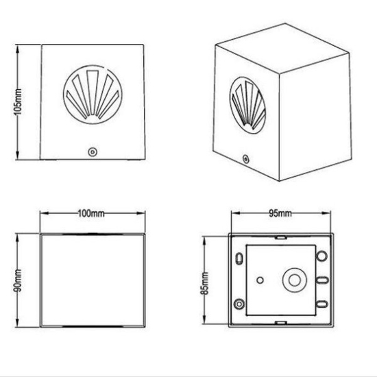 Applique per esterno cubo bianco led 4w 3000k