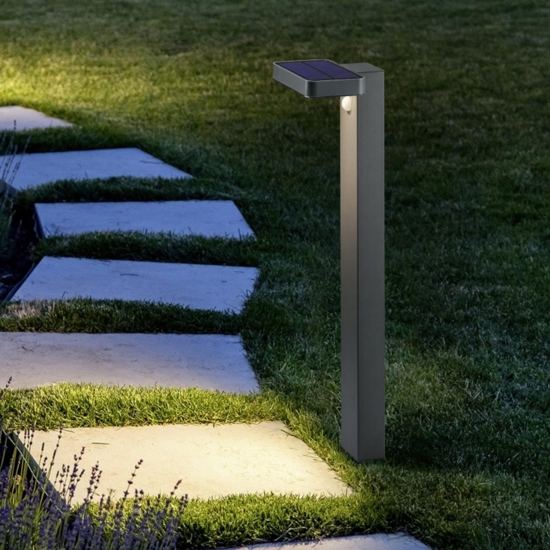 Lampione solare con picchetto da giardino led 3000k sensore movimento