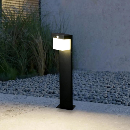 Lampione da giardino ibrido luce solare led con sensore di movimento crepuscolare