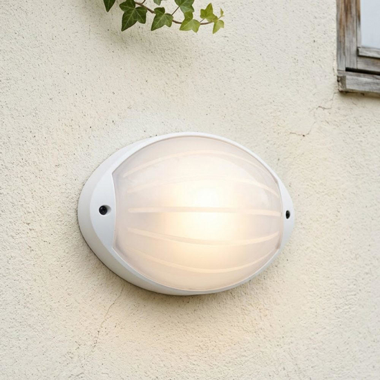 Applique da esterno ovale bianca moderna led 7w 3000k ip65