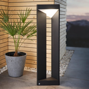 Lampione moderno da giardino nero ip54 led 3000k h80 cm
