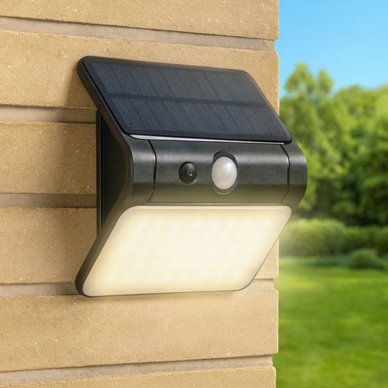 Applique nera da esterno led 2,5w sensore di movimento