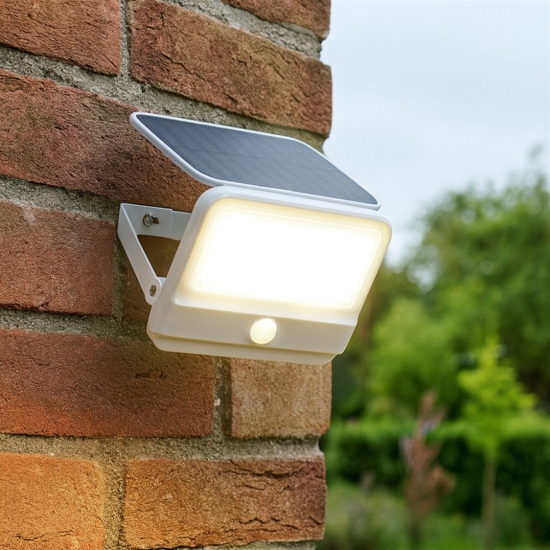 Faro applique da esterno luce solare led 4w 4000k con sensore di movimento crepuscolare