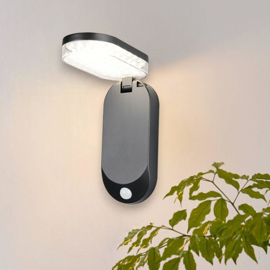 Applique da esterno luce solare led 3w 4000k con sensore di movimento crepuscolare
