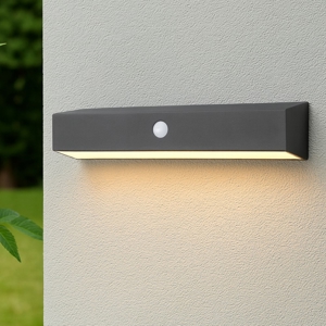 Applique nera da esterno luce solare ibrido con sensore di movimento crepuscolare