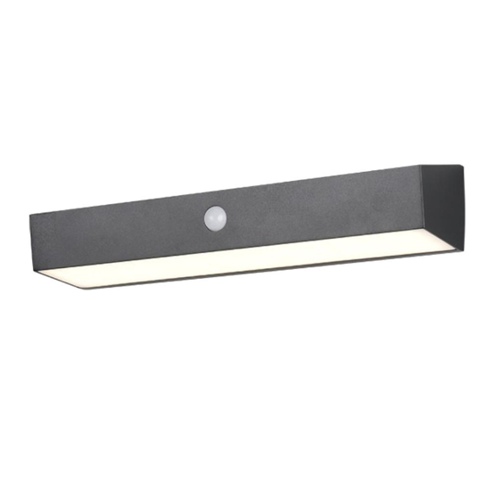Applique nera da esterno luce solare ibrido con sensore di movimento crepuscolare