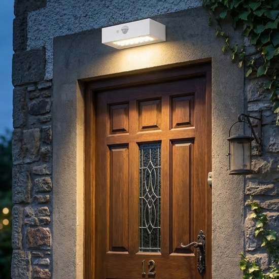 Applique da esterno led 4000k ip65 luce solare sensore di movimento crepuscolare