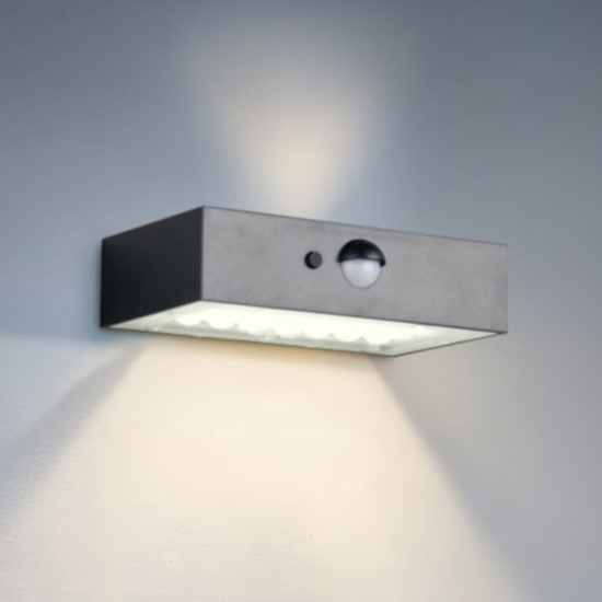 Applique nero da esterno solare sensore di movimento crepuscolare led 4000k
