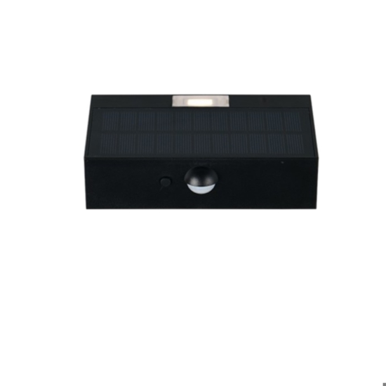 Applique nero da esterno solare sensore di movimento crepuscolare led 4000k