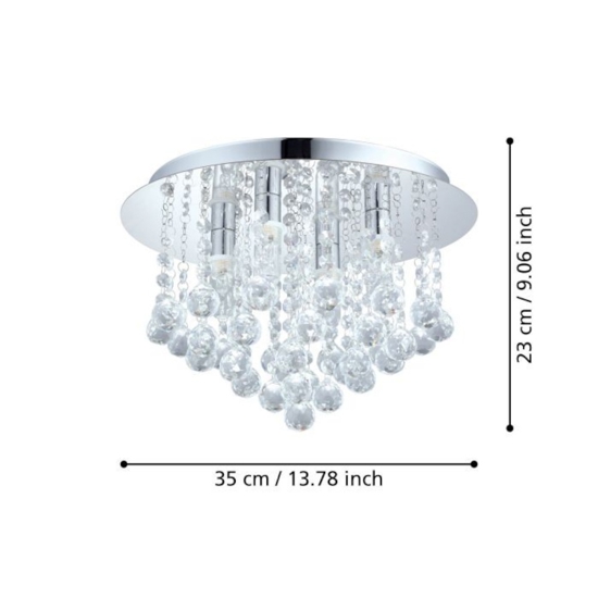 Eglo almonte plafoniera da soggiorno design elegante ip44 g9 3000k