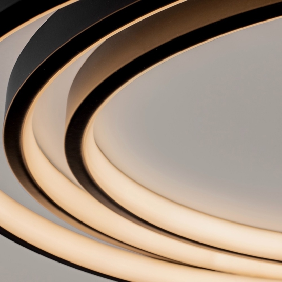 Plafoniera tonda design moderna led 33w 3000k dimmerabile nera