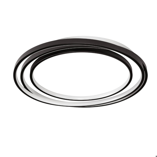 Plafoniera tonda design moderna led 33w 3000k dimmerabile nera