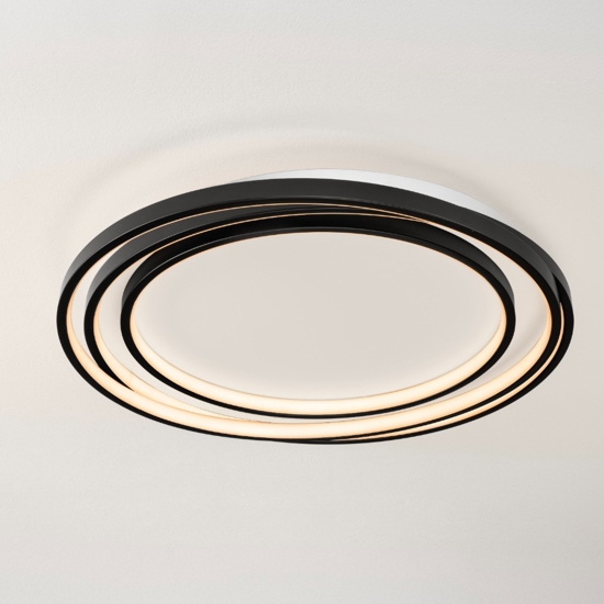 Plafoniera tonda design moderna led 33w 3000k dimmerabile nera