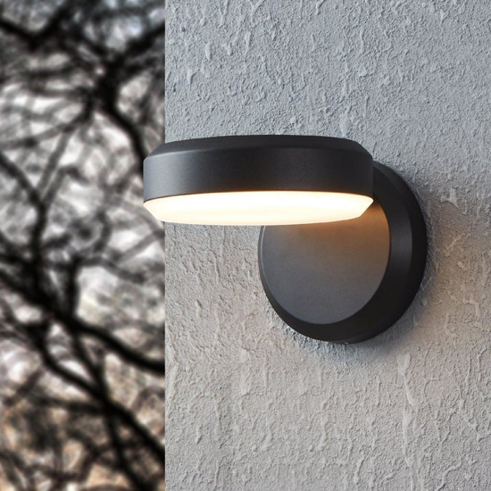 Applique da esterno led 3000k ip54 nera moderna