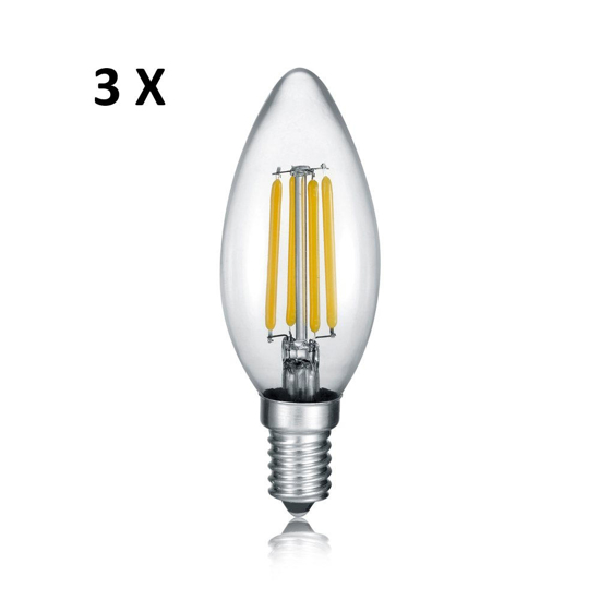 Confezione 3 lampadine e14 led 2w 2700k 250 lumen
