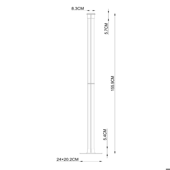 Piantana vintage tubi luminosi led 2x17w 2200k-3300k dimmerabile