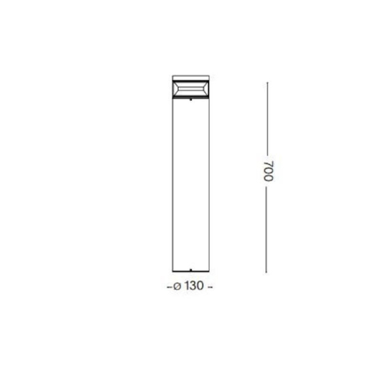 Lampione per esterno boeing pt h070 ideal lux marrone led 14w 3000k