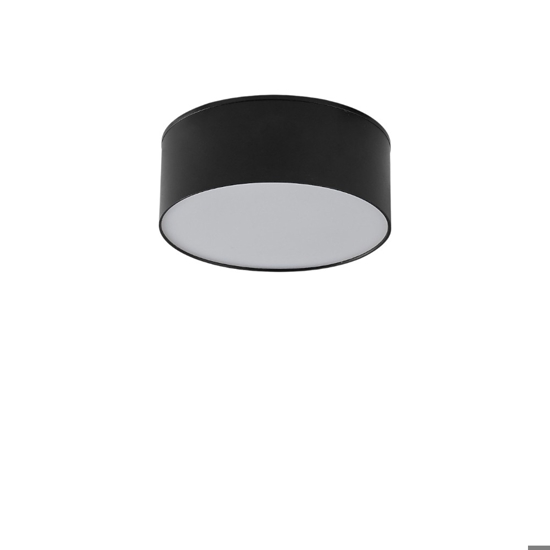 Plafoniera per cucina nera 12cm 3000k 12w rotonda fp