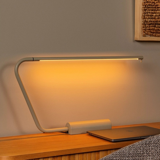 Lampada da scrivania design moderna tortora led 2700k dimmerabile