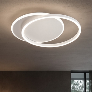 Plafoniera da soffitto orbit bianco oro led 60w 3000k moderna perenz