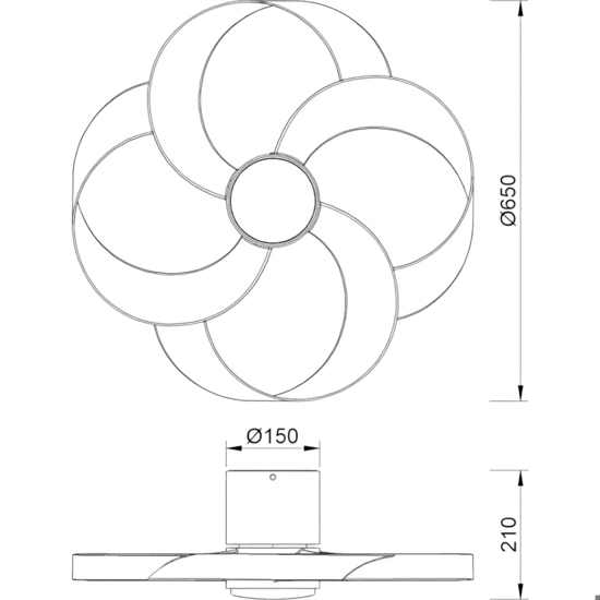 Plafoniera ventilatore con luce da soffitto moderno con telecomando 13mq