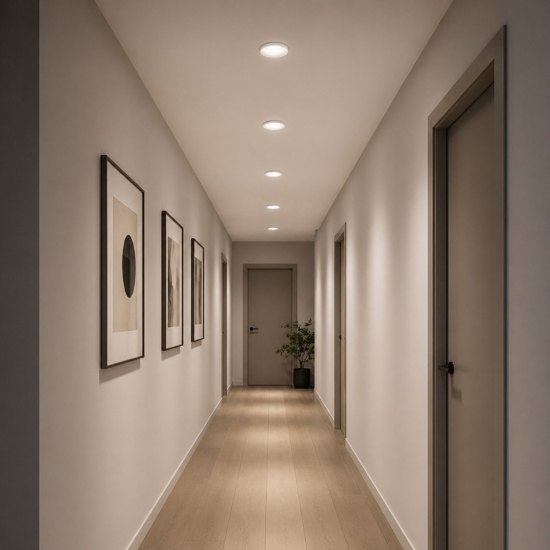 Faretto da incasso in gesso rotondo sforzin thessaly per controsoffitto