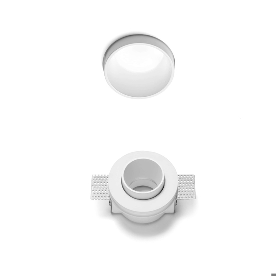 Faretto da incasso in gesso rotondo sforzin thessaly per controsoffitto