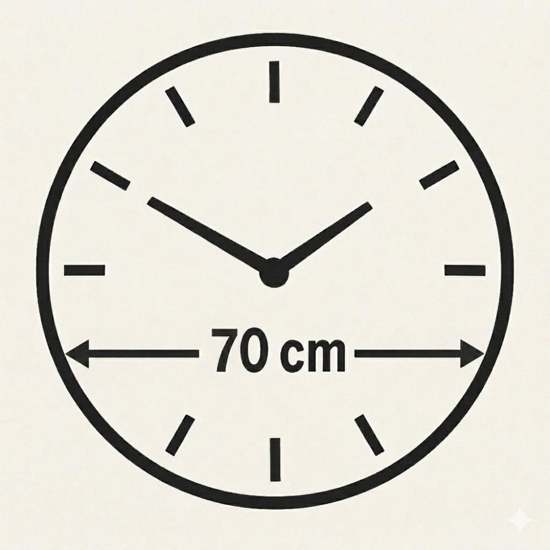 Grande orologio rotondo a parete design farfalla effetto marmo 70cm