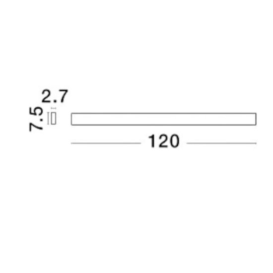 Applique da esterno 120cm moderna led 48w 3000k rettangolare bianco