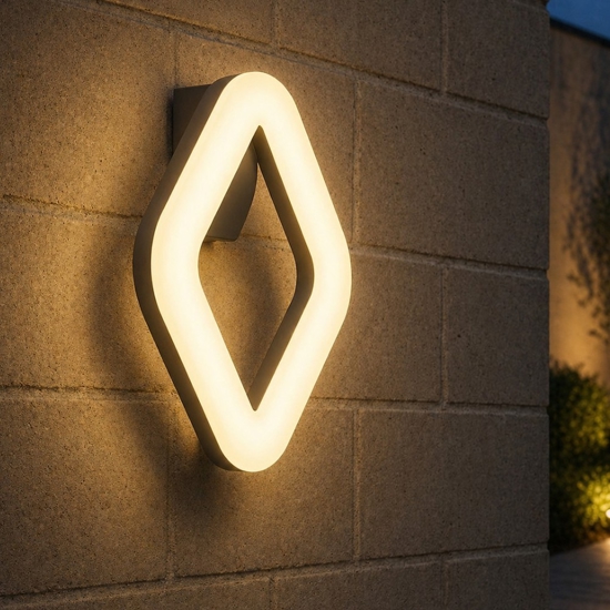 Applique da esterno quadrata moderna grafite led 20w 3000k ip65