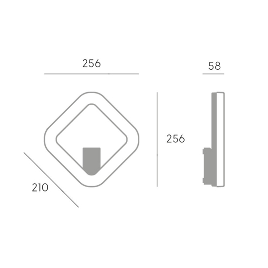 Applique da esterno quadrata moderna grafite led 20w 3000k ip65