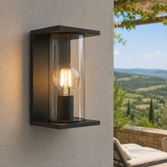 Applique da esterno metallo nero ip54