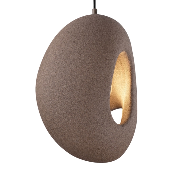 Lampada a sospensione wabi sabi japandi marrone design moderno