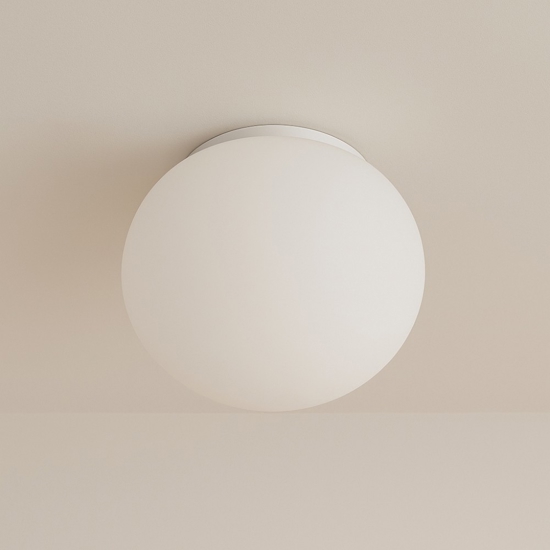Linea light oh! s65 plafoniera da esterno moderna sfera bianca ip65