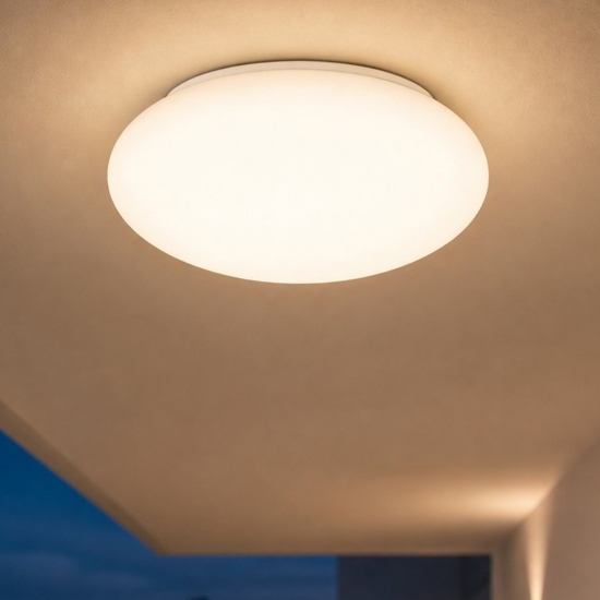 Linea light oh! smash s65 plafoniera led da esterno 38 cm sfera bianca ip65