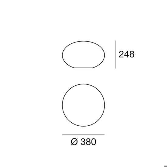 Linea light oh! smash s65 plafoniera led da esterno 38 cm sfera bianca ip65