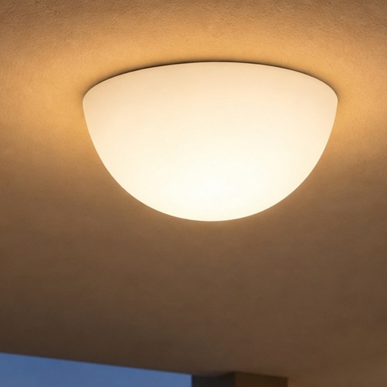 Linea light ohps! plafoniera per esterno semisfera bianca 50cm ip65