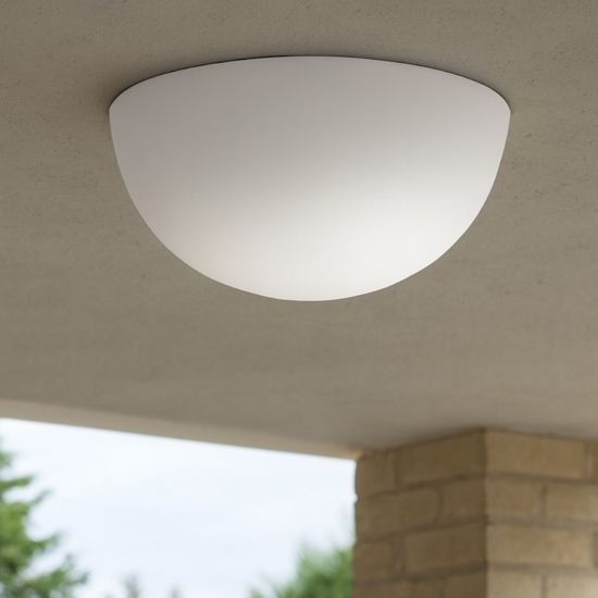 Linea light ohps! plafoniera per esterno semisfera bianca 50cm ip65